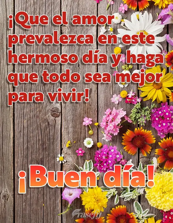 ¡Que el amor prevalezca en este hermoso día y haga que todo sea mejor para vivir! ¡Buen día!