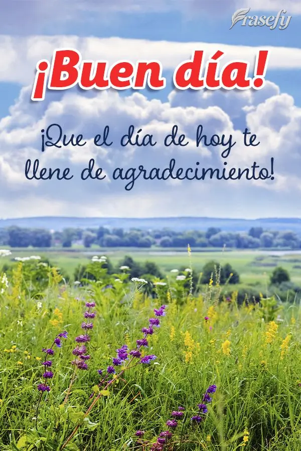 ¡Que el día de hoy te llene de agradecimiento! ¡Buen día!