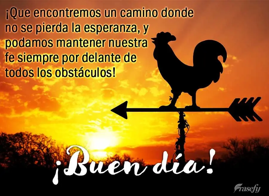 ¡Que encontremos un camino donde no se pierda la esperanza, y podamos mantener nuestra fe siempre por delante de todos los obstáculos! ¡Buen día!