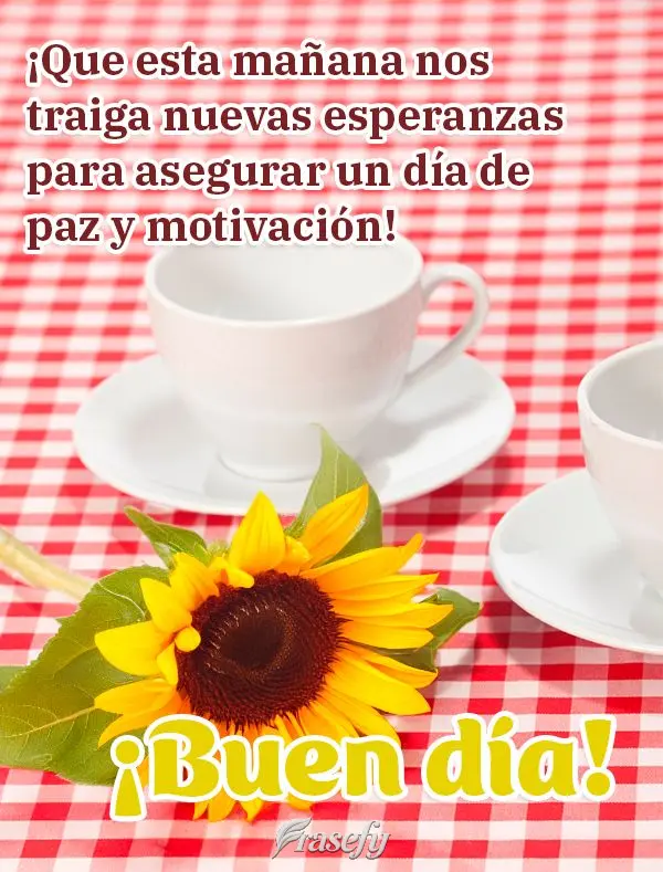 ¡Que esta mañana nos traiga nuevas esperanzas para asegurar un día de paz y motivación! ¡Buen día!