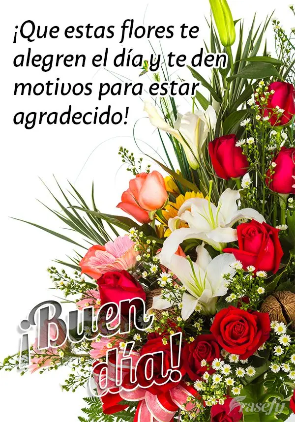 ¡Que estas flores te alegren el día y te den motivos para estar agradecido! ¡Buen día!
