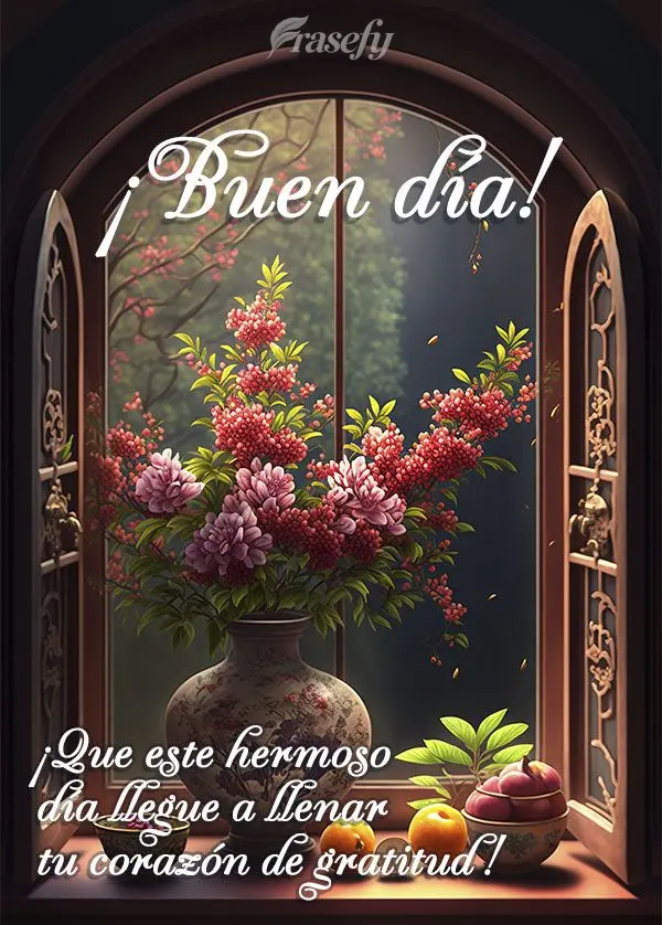 ¡Que este hermoso día llegue a llenar tu corazón de gratitud! ¡Buen día!