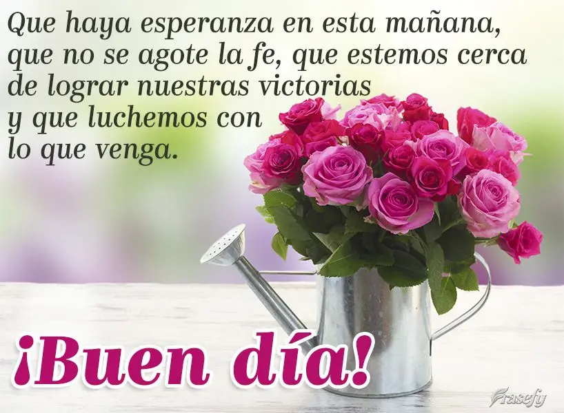 Que haya esperanza en esta mañana, que no se agote la fe, que estemos cerca de lograr nuestras victorias y que luchemos con lo que venga. ¡Buen día!...