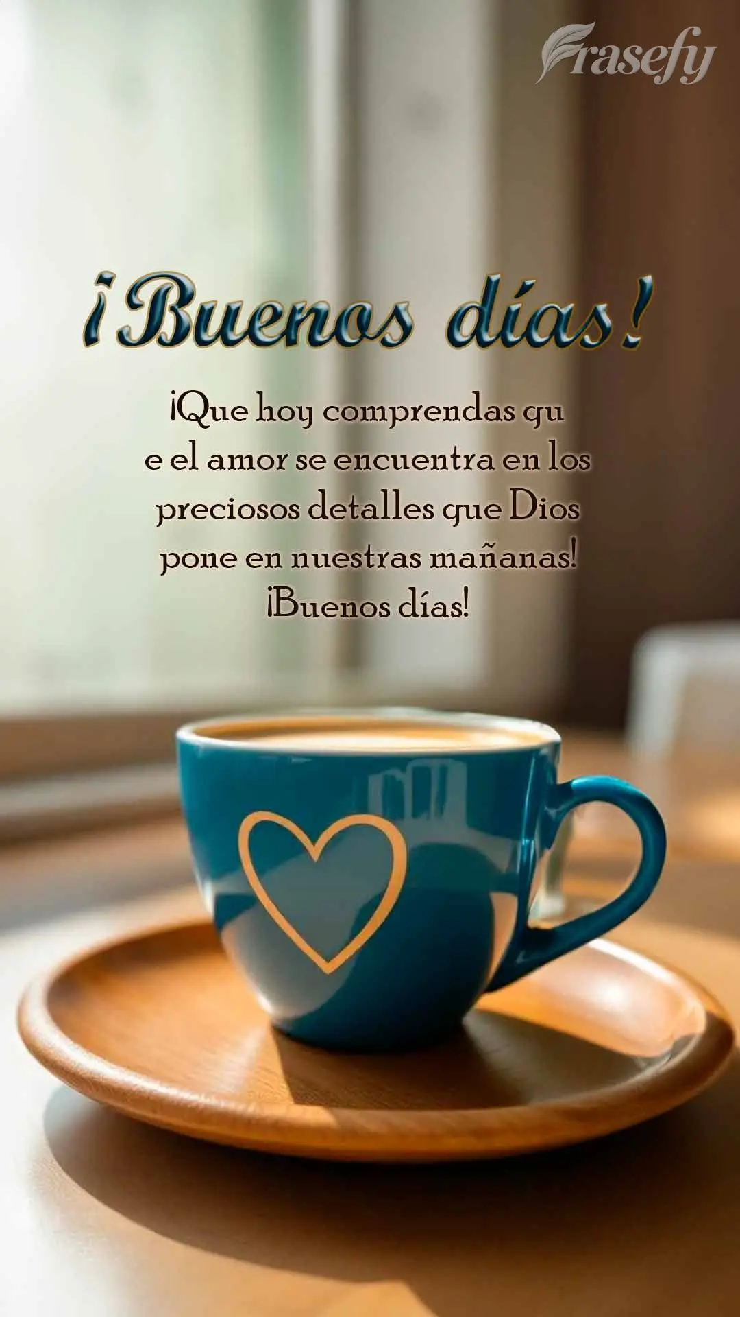 ¡Que hoy comprendas que el amor se encuentra en los preciosos detalles que Dios pone en nuestras mañanas! ¡Buenos días! ¡Buenos días!