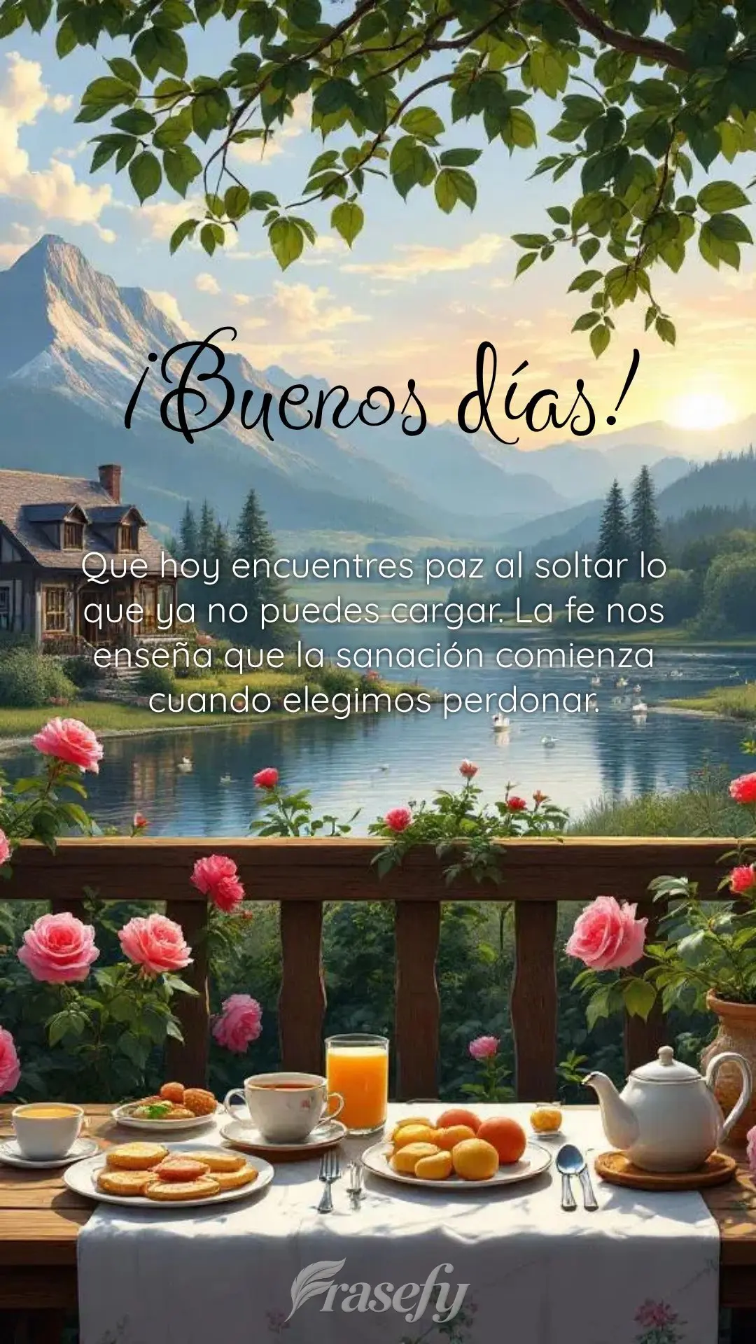 Que hoy encuentres paz al soltar lo que ya no puedes cargar. La fe nos enseña que la sanación comienza cuando elegimos perdonar. ¡Buenos días!