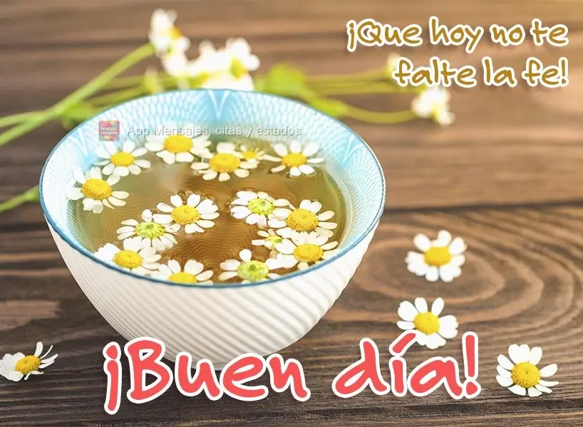 ¡Que hoy no te falte la fe! ¡Buen día!