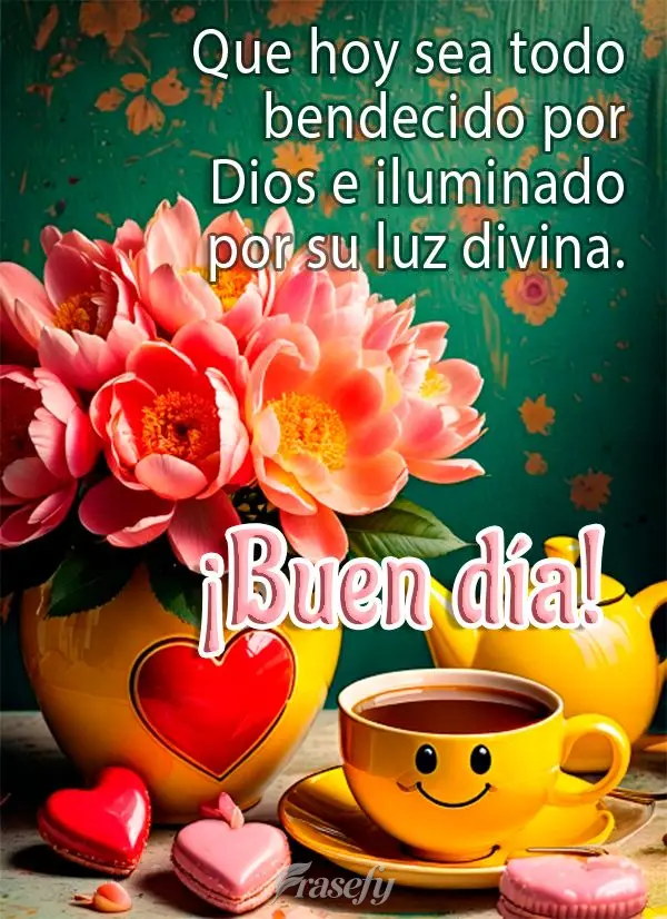 Que hoy sea todo bendecido por Dios e iluminado por su luz divina. ¡Buen día!