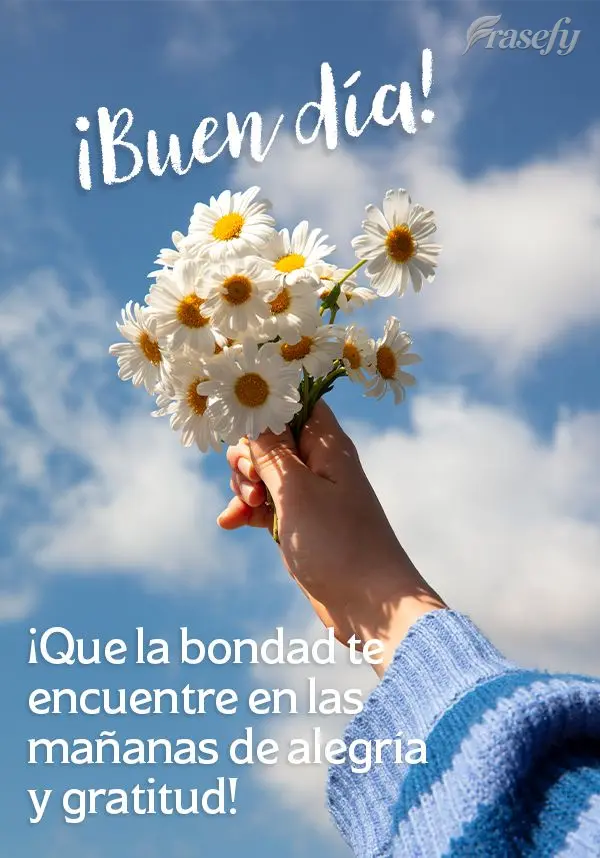¡Que la bondad te encuentre en las mañanas de alegría y gratitud! ¡Buen día!