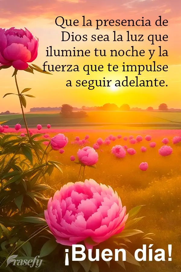 Que la presencia de Dios sea la luz que ilumine tu noche y la fuerza que te impulse a seguir adelante. ¡Buen día!