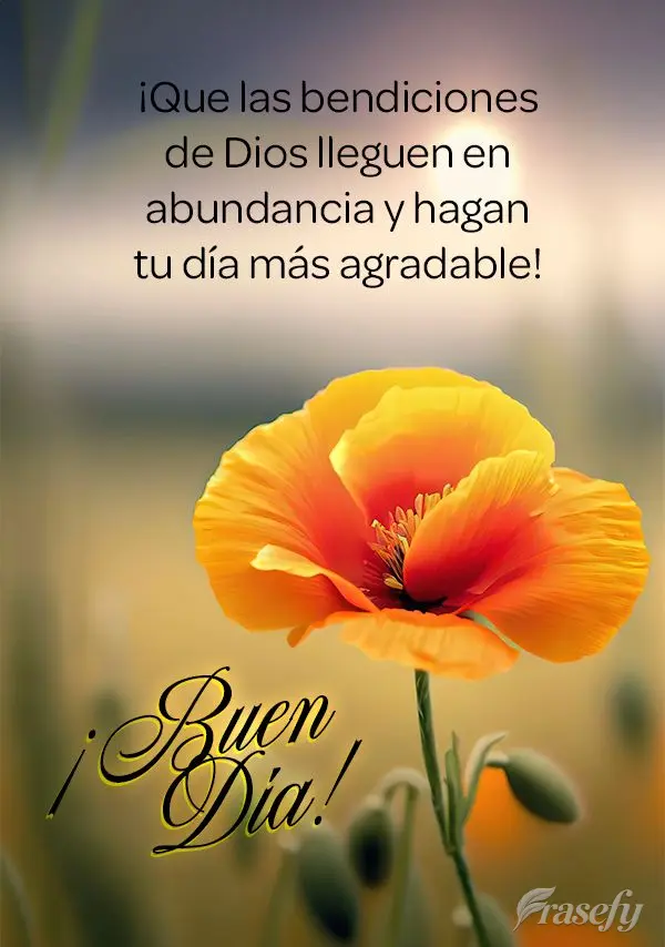 ¡Que las bendiciones de Dios lleguen en abundancia y hagan tu día más agradable! ¡Buen día!