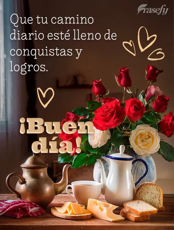 Que tu camino diario esté lleno de conquistas y logros. ¡Buen día!