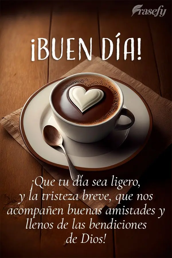 ¡Que tu día sea ligero, y la tristeza breve, que nos acompañen buenas amistades y llenos de las bendiciones de Dios! ¡Buen día!