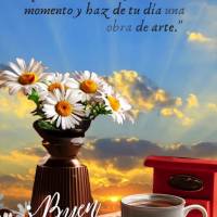 Que tu viaje de hoy esté lleno de sonrisas, abrazos y mucha positividad. Disfruta cada momento y haz de tu día una verdadera obra de arte." ¡Buen día...