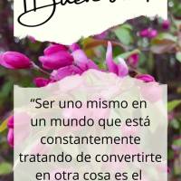 “Ser uno mismo en un mundo que está constantemente tratando de convertirte en otra cosa es el mayor logro”. ¡Buen día! Ralph Waldo Emerson