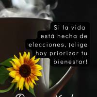 Si la vida está hecha de elecciones, ¡elige hoy priorizar tu bienestar! ¡Buen día!