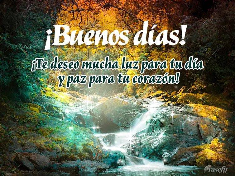 ¡Te deseo mucha luz para tu día y paz para tu corazón! ¡Buenos días!