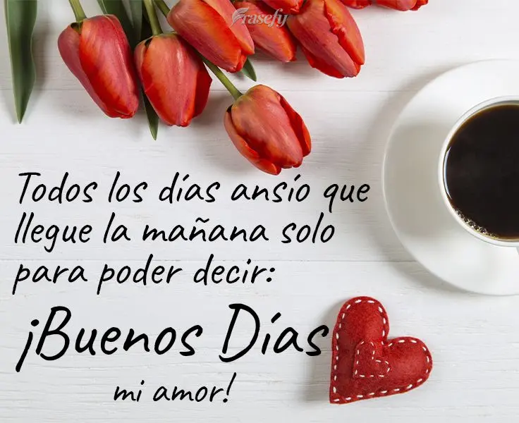 Todos los días ansío que llegue la mañana solo para poder decir: "¡Buenos días, mi amor!"
