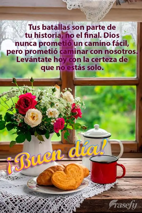 Tus batallas son parte de tu historia, no el final. Dios nunca prometió un camino fácil, pero prometió caminar con nosotros. Levántate hoy con la cer...