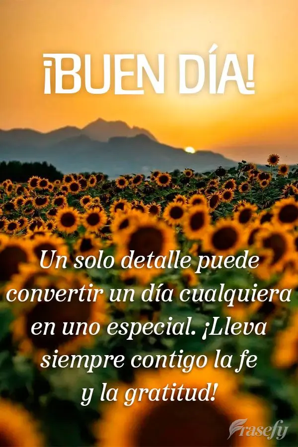 Un solo detalle puede convertir un día cualquiera en uno especial. ¡Lleva siempre contigo la fe y la gratitud! ¡Buen día!