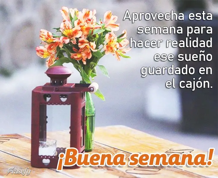 Aprovecha esta semana para hacer realidad ese sueño guardado en el cajón. ¡Buena semana!
