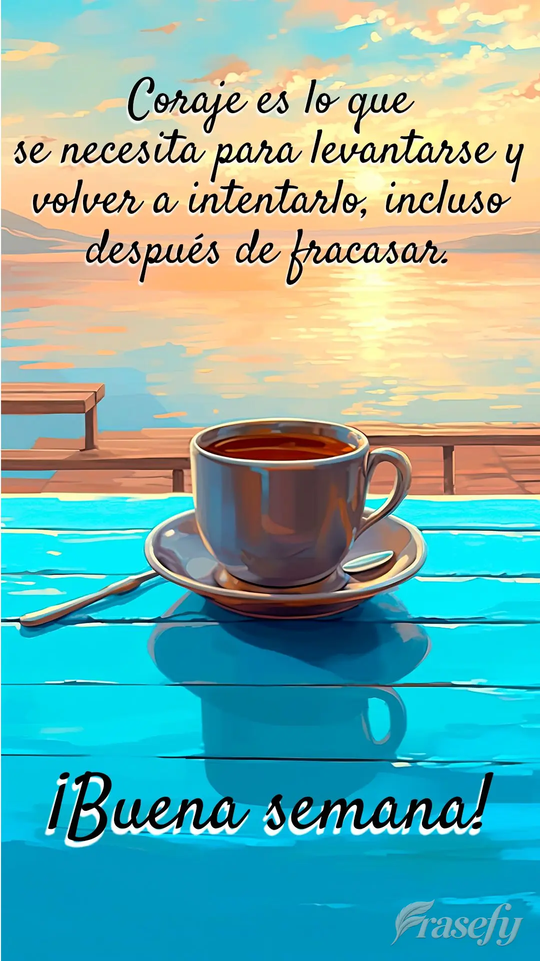 Coraje es lo que se necesita para levantarse y volver a intentarlo, incluso después de fracasar. ¡Buena semana!