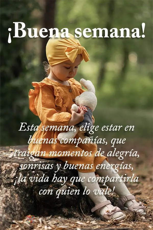 Esta semana, elige estar en buenas compañías, que traigan momentos de alegría, sonrisas y buenas energías, ¡la vida hay que compartirla con quien lo...