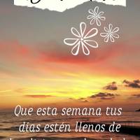 Que esta semana tus días estén llenos de bendiciones y de todo lo que hace que valga la pena vivir la vida. ¡Buena semana!