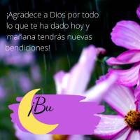 ¡Agradece a Dios por todo lo que te ha dado hoy y mañana tendrás nuevas bendiciones! ¡Buenas noches!