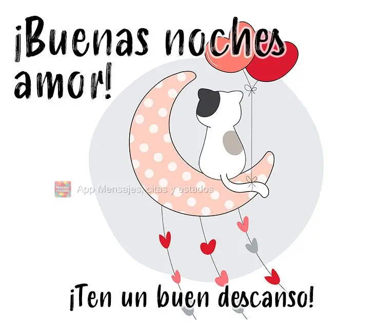 ¡Buenas noches amor! ¡Ten un buen descanso!