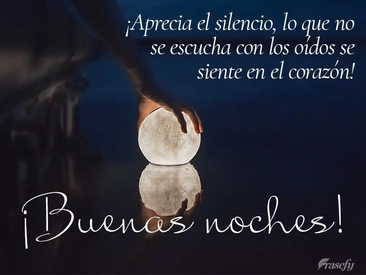 ¡Aprecia el silencio, lo que no se escucha con los oídos se siente en el corazón! ¡Buenas noches!