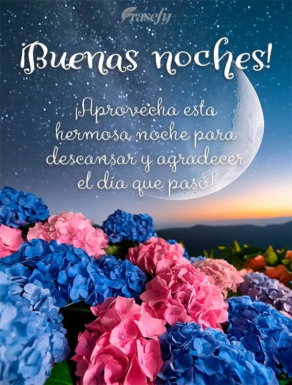 ¡Aprovecha esta hermosa noche para descansar y agradecer el día que pasó! ¡Buenas noches!