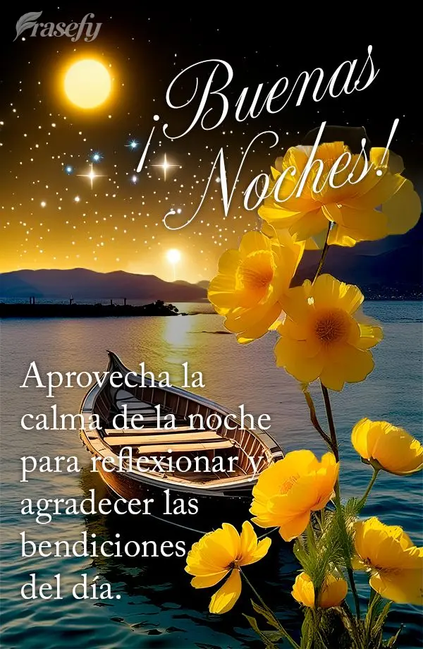 Aprovecha la calma de la noche para reflexionar y agradecer las bendiciones del día. ¡Buenas noches!