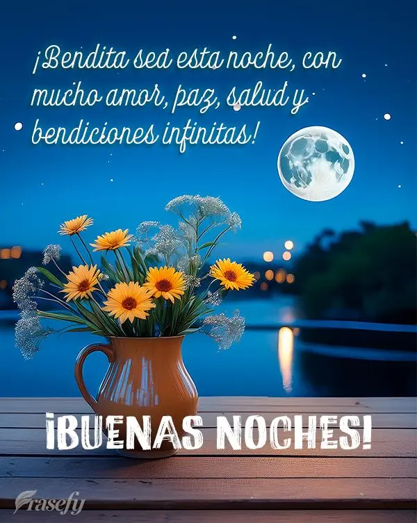 ¡Bendita sea esta noche, con mucho amor, paz, salud y bendiciones infinitas! ¡Buenas noches!