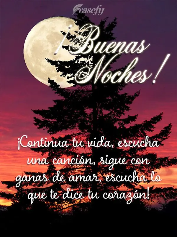 ¡Continua tu vida, escucha una canción, sigue con ganas de amar, escucha lo que te dice tu corazón! ¡Buenas noches!