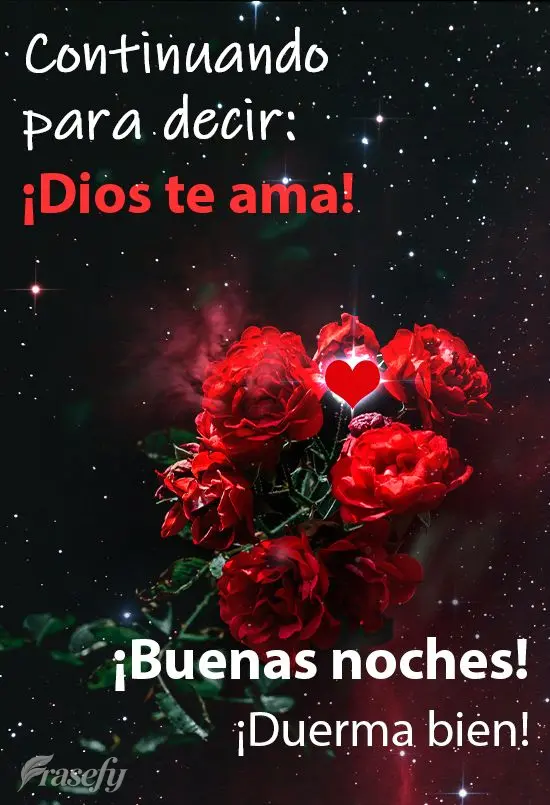 Continuando para decir: ¡Dios te ama! ¡Buenas noches! ¡Duerma bien!