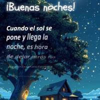 Cuando el sol se pone y llega la noche, es hora de dejar atrás las preocupaciones y descansar. ¡Buenas noches!