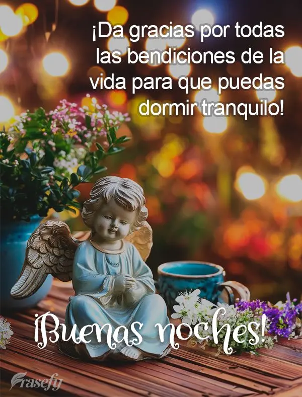¡Da gracias por todas las bendiciones de la vida para que puedas dormir tranquilo! ¡Buenas noches!