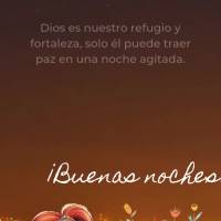 Dios es nuestro refugio y fortaleza, solo él puede traer paz en una noche agitada. ¡Buenas noches!
