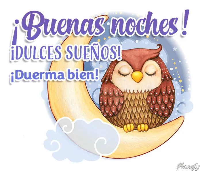 ¡Buenas noches! ¡Dulces sueños! ¡Duerma bien!
