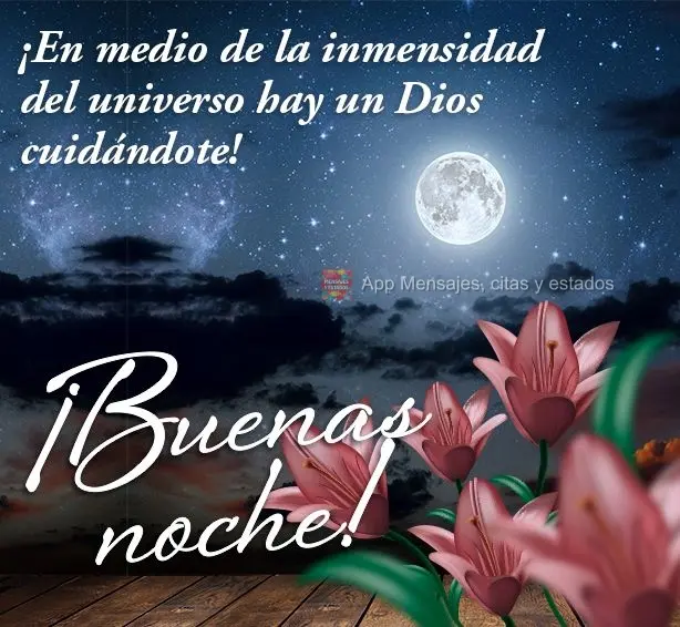 ¡En medio de la inmensidad del universo hay un Dios cuidándote! ¡Buenas noche!