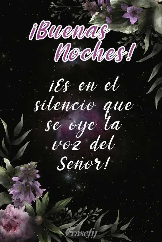 ¡Es en el silencio que se oye la voz del Señor! ¡Buenas noches!