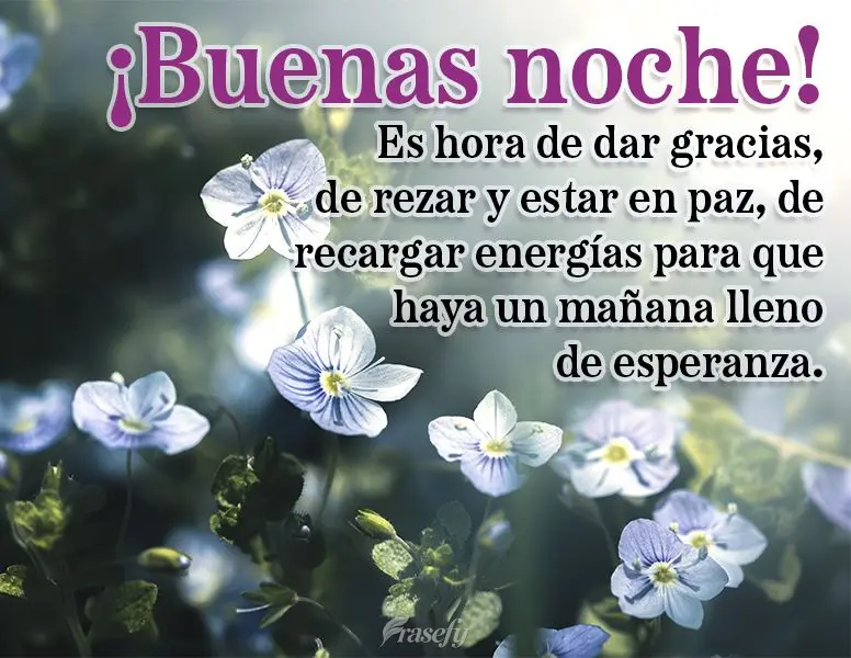 Es hora de dar gracias, de rezar y estar en paz, de recargar energías para que haya un mañana lleno de esperanza. ¡Buenas noche!
