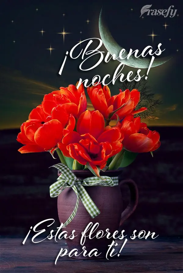 ¡Estas flores son para ti! ¡Buenas noches!