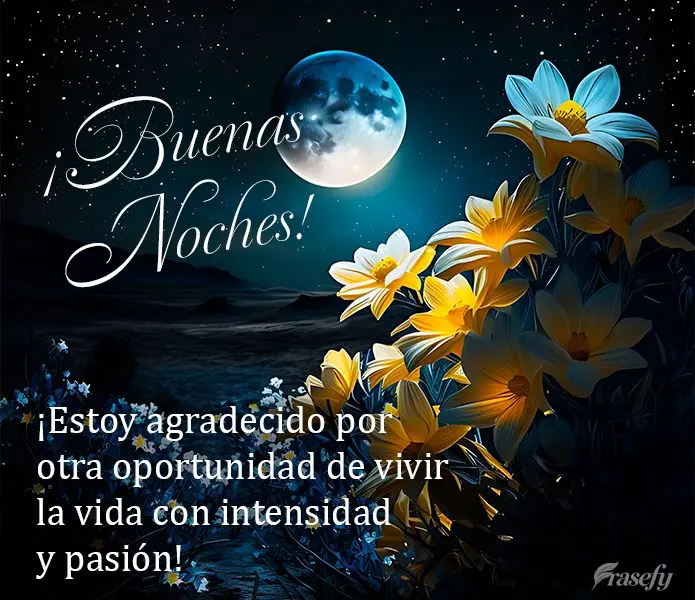¡Estoy agradecido por otra oportunidad de vivir la vida con intensidad y pasión! ¡Buenas noches!