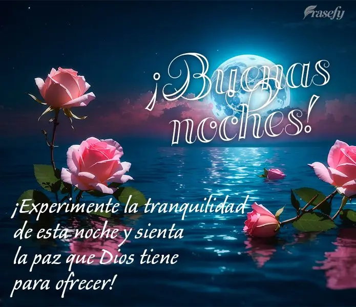 ¡Experimente la tranquilidad de esta noche y sienta la paz que Dios tiene para ofrecer! ¡Buenas noches!