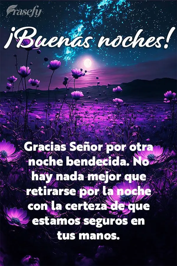 Gracias Señor por otra noche bendecida. No hay nada mejor que retirarse por la noche con la certeza de que estamos seguros en tus manos. ¡Buenas noches...