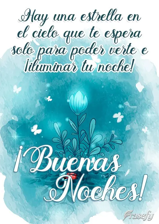 Hay una estrella en el cielo que te espera solo para poder verte e ¡iluminar tu noche! ¡Buenas noches!