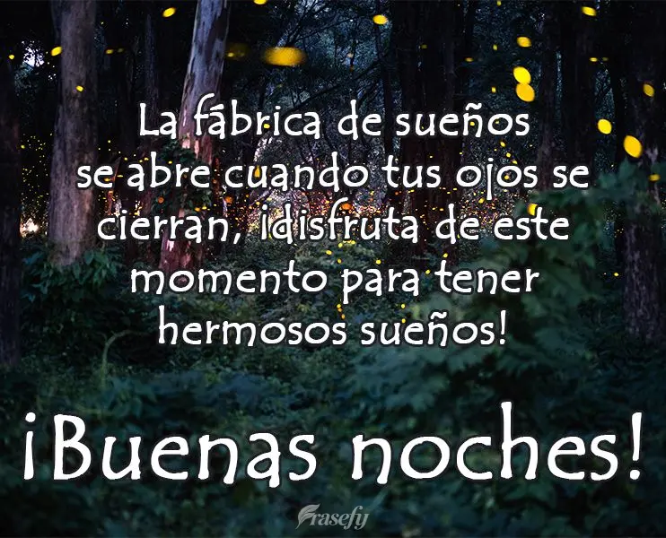 La fábrica de sueños se abre cuando tus ojos se cierran, ¡disfruta de este momento para tener hermosos sueños! ¡Buenas noches!