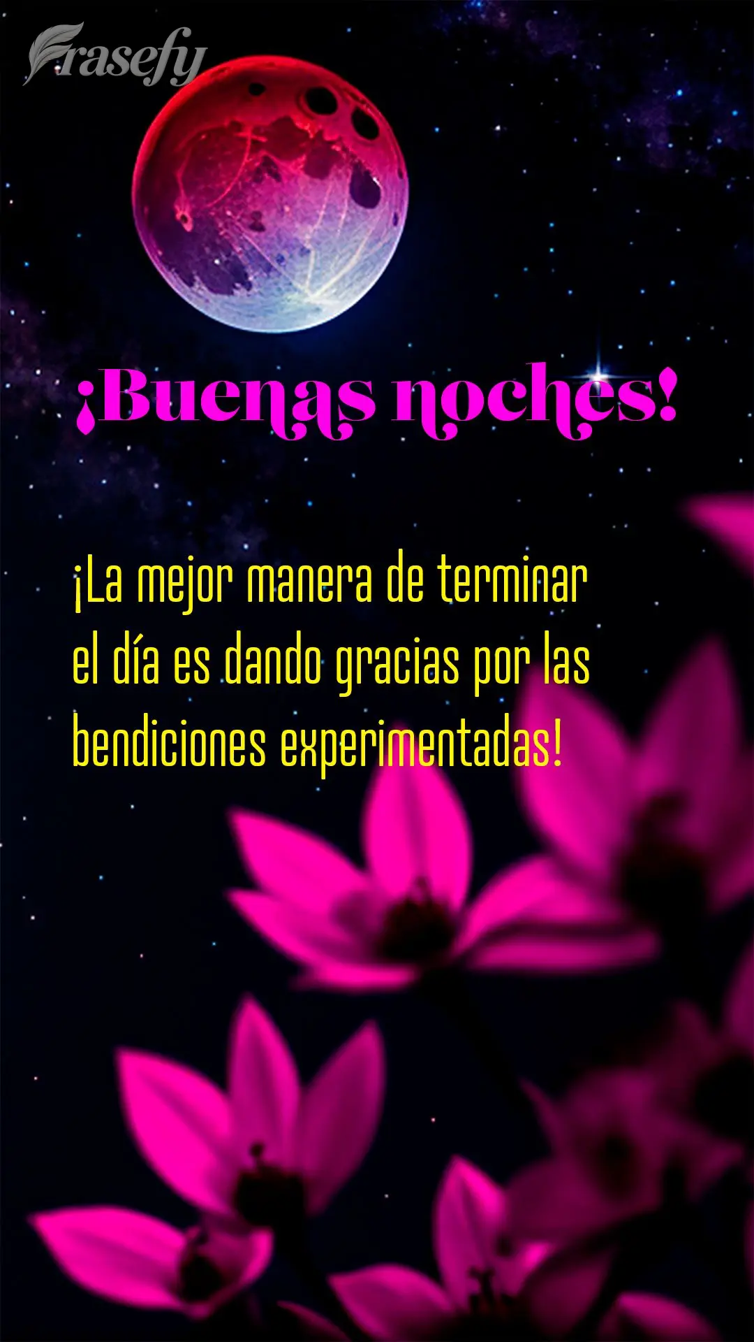 ¡La mejor manera de terminar el día es dando gracias por las bendiciones experimentadas! ¡Buenas noches!