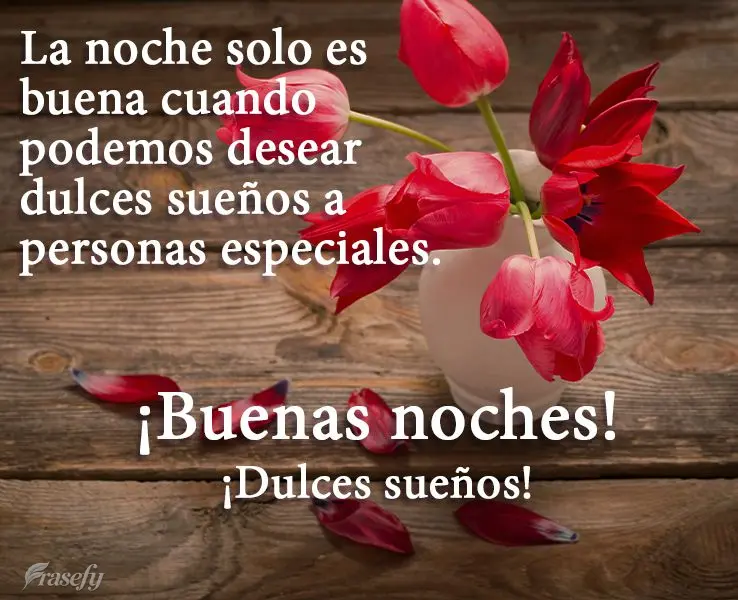 La noche solo es buena cuando podemos desear dulces sueños a personas especiales. ¡Buenas noches! ¡Dulces sueños!